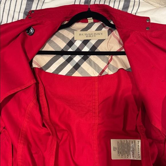 Burberry Bright Red Trench Coat - Picture 7 of 9